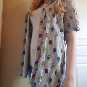 Merona Popsicle Button-Up Shirt Large